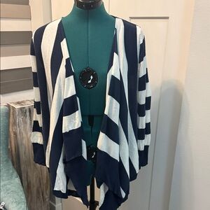 The Limited Navy and White Striped Cardigan